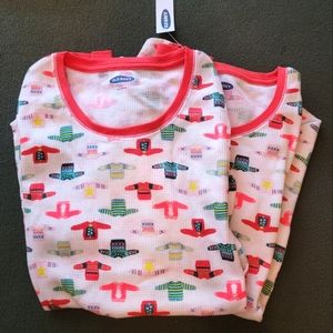 Set of 2 (S) Old Navy Christmas Thermal Shirts